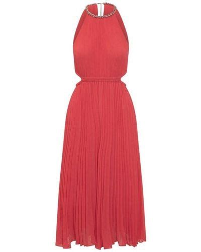 michael kors long orange sleeveless sundress|Michael Kors georgette dress.